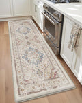 Color&Geometry Kitchen Floor Mats Anti Fatigue, Cushioned Boho Rugs,Waterproof Non Slip Kitchen Runner for Sink, Standing Mats for Office,24"x59",Oatmeal