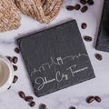 Blue Ridge Mountain Gifts - Johnson City TN Skyline Coasters, Johnson City Tennessee Souvenir, Slate Coasters with Minimalist Skyline, Housewarming Gift for Friends, Family, & Neighbors