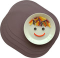 Silicone Placemats Set of 4 - Heat Resistant Washable and Wipeable Non Slip Place Mats, Waterproof Modern Dining Table Mats, Oval 16.9"x11.8"(Royal Plum)