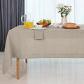D'Moksha Homes Natural Linen Tablecloth 60 x 156 Inch - 100% Pure Linen Tablecloth for Rectangle Tables - Machine Washable Table Cloth for Valentines, Spring, Easter