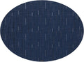 Chilewich Bamboo Placemats Set of 4 - Woven Oval Placemats - Reusable, Stain-Resistant, Indoor/Outdoor Tabletop Protection - 19" x 14" - Lapis