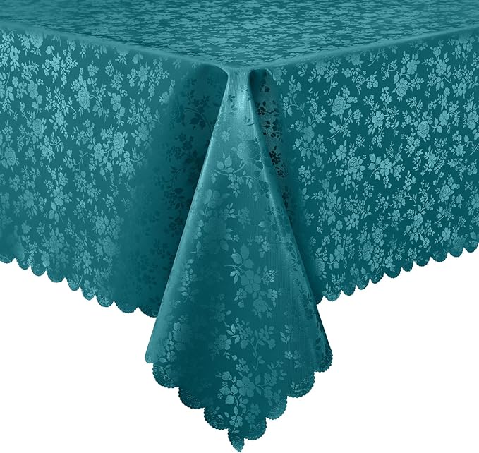 Smiry Rectangle Table Cloth, Waterproof Heavy Duty Vinyl Tablecloths, Wipeable Washable Table Cover for Kitchen and Dining Room (Emerald Green, 60" X 84")