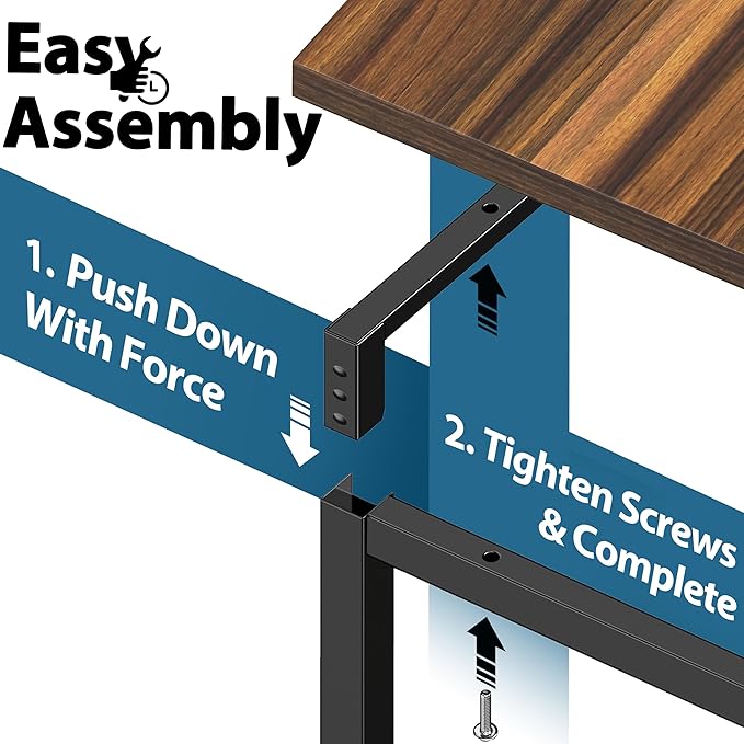 SHW Mission 32-Inch Home Office Computer Desk, Walnut