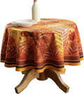 Maison d' Hermine Table Cloth Round Table 100% Cotton 69 Inches Fall Tablecloth Reusable Everyday Use for Thanksgiving Christmas Decorations Dining Farmhouse Party (Thanksgiving Tartan)