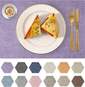 Faux Leather Placemats Set of 8 Washable PU Table mats for Kitchen Table - Heat Resistant, Waterproof, Easy Clean, Anti Slip 11.8" x 17" (Purple-8 Pack)