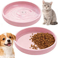 2 Pcs Silicone Cat Bowls Non-Slip Cat Dish for Dry & Wet Food Shallow Relief Whisker Fatigue Pet Bowl Set for Cats Small Dogs, Pink