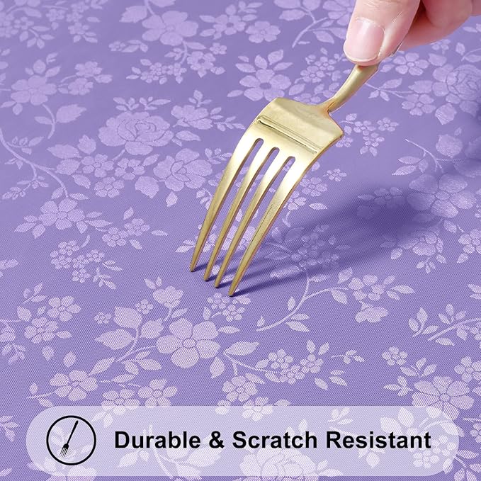 Smiry Rectangle Table Cloth, Waterproof Heavy Duty Vinyl Tablecloths, Wipeable Washable Table Cover for Kitchen and Dining Room (Purple, 52" X 70")