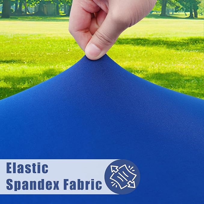 Round Spandex Tablecloth 2 Pack, Elastic Fitted Waterproof Tablecloths for 45"-56" Tables, Stretch Washable Picnic Table Cover for Camping, Dining, Indoor and Outdoor, Blue