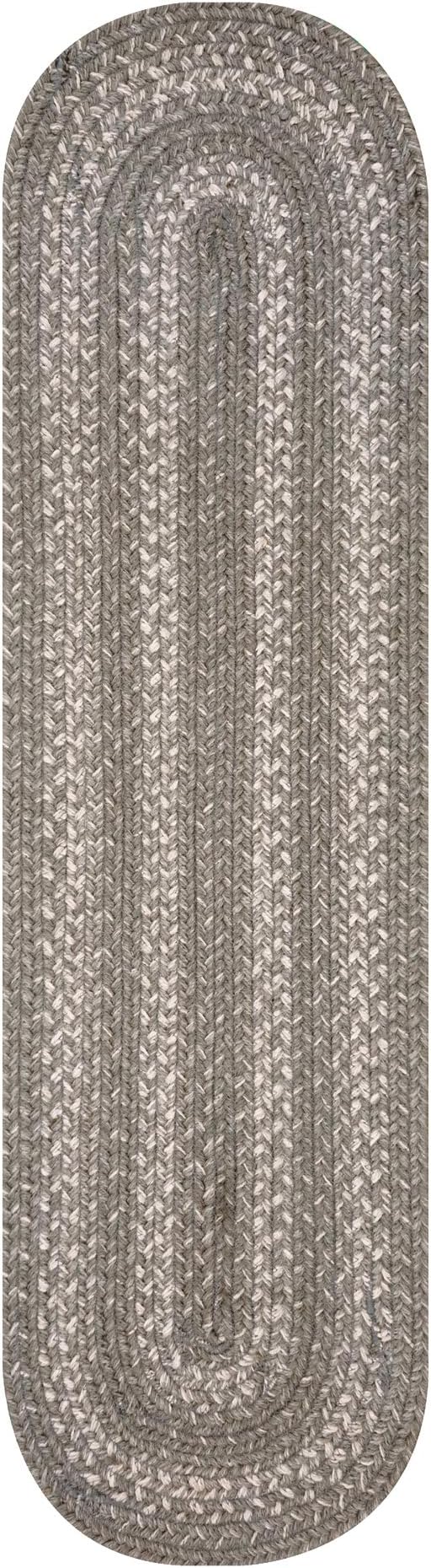 Homespice Grey Cloud Jute Braided Oval Table Runner,Warm Country Decor, Grey 11x36 - Farmhouse Dining Table Accessories - Rich Colors, Easy to Clean, Durable and Protects Furniture