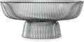 Navaris Glass Fruit Bowl - Decorative Fluted Colored Glass Bowl for Fruit Snacks Candy - 10.2" Diameter Table Centerpiece Dish - Black Tinted