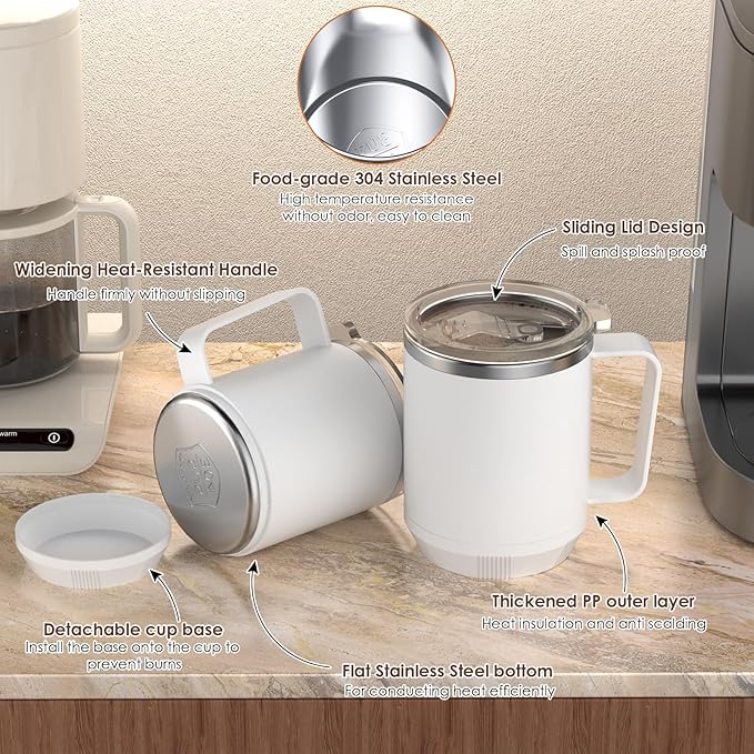 Coffee Mug Warmer & Mug Set for Desk, Smart Coffee Cup Warmer with 16oz Heated Mug, Coffee Heater with Auto Shut Off for Office/Home, Birthday/Valentine's Day/Coffee Gifts for Men & Women, White