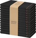 Urban Villa Cloth Napkins Set of 12 20"x20" 100% Cotton Hemstitch Napkins Cloth Washable Durable Reusable Absorbent Table Dinner Napkins Cloth for Hotel Lunch Restaurant Weddings Parties –Black Orange