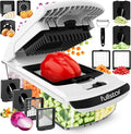 Fullstar The Original Pro Chopper - Vegetable Chopper and Spiralizer, Food Chopper with Container, Fruit Slicer, Kitchen Gadgets & Gifts, Home Essentials (9 in 1, White)