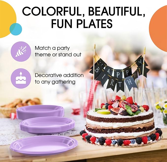 Orange Plastic Plates For Party 7" Orange Disposable Plates Heavy Duty 100 Pcs Plastic Dinnerware Sets Heavy Duty 350 GSM Disposable Dinnerware Set