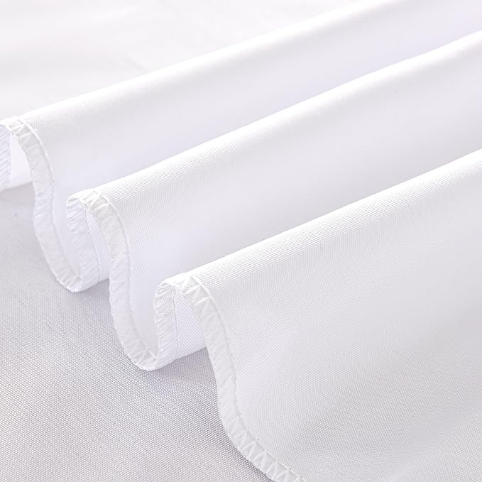 10-Pack 60x60 inch White Table Cloths, Solid Stain and Wrinkle Resistant Tablecloth, Premium Plain Weave Polyester Fabric Rectangle Table Linen Covers for Hotel, Banquet