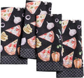 Maison d' Hermine Cloth Napkins Set of 4 100% Cotton Everyday Reusable Square Napkins Cloth Washable Dinner Party Wedding Restaurant Valentines Day Decorations Spring/Summer (Pizza, 18" x 18")