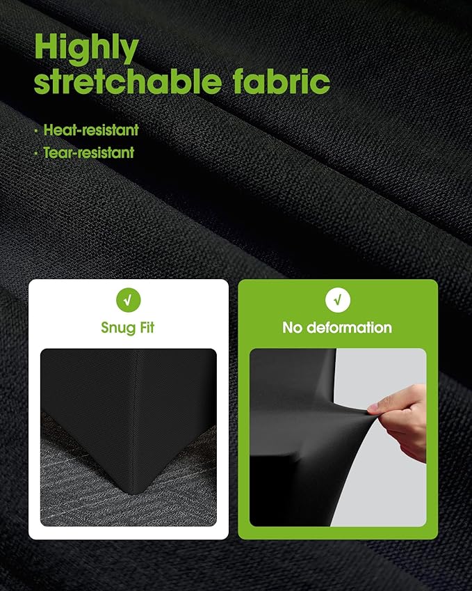 Pureegg Spandex Tablecloth 6ft - 4 Pack, Fitted and Tight Cloth for Rectangle Table, Wrinkle-Free and Stretch Table Cover for Party, Wedding, Banquet and Birthday, Black