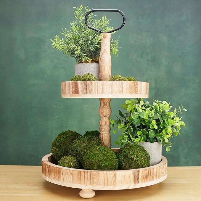 BYHER Decorative Moss Balls Set - Fake Moss Balls for Bowl Fillers, Centerpiece Decor, Home Decor, Vase Filler, Wedding Decor, Table Arrangement, Coffee Accents, DIY Crafts (Large - 3.2"-Set of 6)
