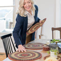 Homespice Highland Round Braided Placemats, Warm Lodge and Cabin Decor, Set of 2, 15" Multicolor Jute Table Mats - Vibrant Colors, Durable, Easy to Clean and Protects Furniture
