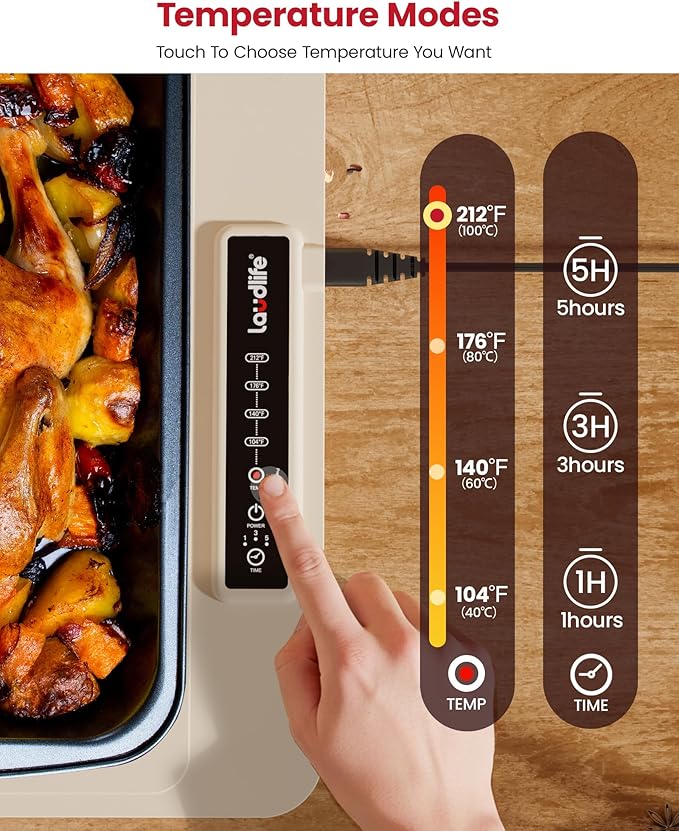 Extra Large Food Warming Mat for Countertop (XXXL 40”x16”) - Full-Surface Heating Pad with 4 Temps Settings, Ideal for Buffet Party Food Warmer, Roll-Up Electric Warming Tray for All Gathering, Beige