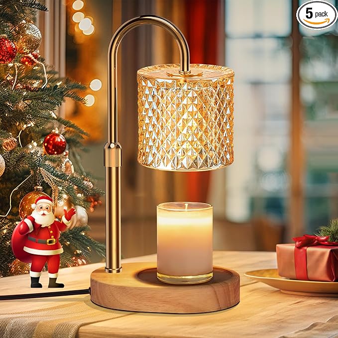 Electric Candle Lamp Warmer with Timer Dimmer Adjustable Height,Gifts for Women and Men,Vintage Home Decor