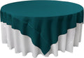 LA Linen Polyester Poplin Washable Square Tablecloth, Stain and Wrinkle Resistant Table Cover 72x72, Fabric Table Cloth for Dinning, Kitchen, Party, Holiday 72 by 72-Inch, Teal Dark
