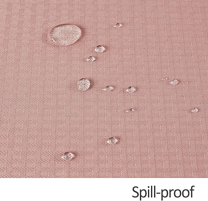 maxmill Rectangle Tablecloth Weaved Pattern Waterproof Spillproof Wrinkle Free Table Cloth, Kitchen Dining Tabletop Decoration, Fabric Table Cover for Holiday Parties, 52 x 108 Inch, Pale Blush