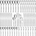 48-Piece Silverware Set,Stainless Steel Flatware Set with Steak Knives for 8,Include Knives Spoons and Forks Set,Tableware Cutlery Set for Home Kitchen Hotel Restaurant
