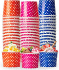 LITOPAK 120 Pack 16 oz Ice Cream Cups, Disposable Dessert Cups for Cold or Hot Food, Coloured Paper Dessert Bowls for Soups, Sundaes, and Ice Cream