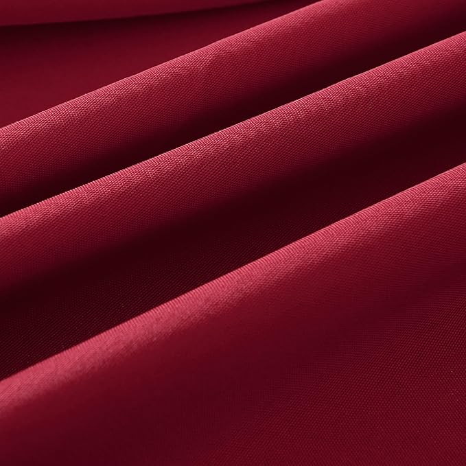2-Pack 60x102 inch Burgundy Table Cloths, Solid Stain and Wrinkle Resistant Oblong Tablecloth, Premium Plain Weave Polyester Fabric Rectangle Table Linen Covers for Hotel, Wedding