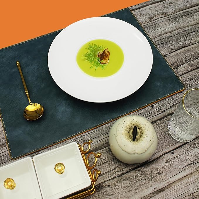 Ceramics Rimmed Soup Bowls 8.8 oz, White 11.6 inch Exquisite small soup plate Set of 4, Pasta plates With Rim is the best choice for hotels, kitchens, fine restaurants and gourmets