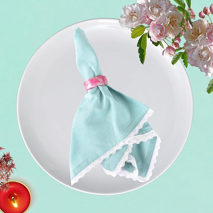 CLEENTABLE Epoxy Resin Napkin Rings Set - 12 Pcs Decorative Pastel Table Holders, 1.5" Dia, Art Deco Style - Ideal for Weddings, Dinner, Parties, Home, Dining, Gifting, Indoor & Outdoor (Multi)