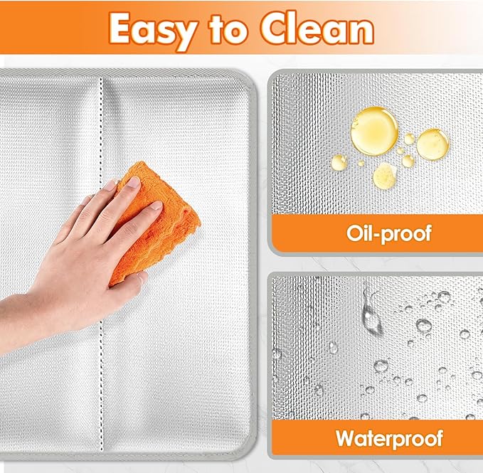 23×15.4 in Heat Resistant Mat for Food Warming Mats, Heat Resistant Mats for Countertop Reflects 95% of Heat, Waterproof and Oilproof Hot Pad With Non-slip Bottom for Air Fryer, Coffee Maker, Oven