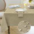 Softalker Lang Rectangular Table cloths 60 x 144 inch Khaki Faux Linen Tablecloth Outdoor Waterproof Stain and Wrinkle Resistant Table Cover for 6/8/10 foot Rectangle Large Tables for Party Graduation