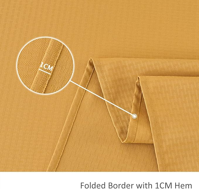 maxmill Jacquard Tablecloth Stain Resistant Waterproof Wrinkle Free Spillproof Washable Soft Weaved Texture Table Cloth for Dining Room, Indoor Outdoor Use, Rectangle 60 x 140 Inch, Ochre Yellow