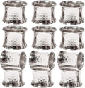 CLEENTABLE Farmhouse Napkin Rings Metal Spiral Napkin Rings -12 Pcs, Handcrafted Napkin Holders Buckles for Family Dinner, Christmas, Wedding, Party, Table Decorations (Silver)