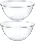 PLASTICPRO Disposable 48 Ounce Round Crystal Clear Plastic Serving Bowls, Party Snack or Salad Bowl, Chip Bowls, Snack Bowls, Candy Dish, Salad Container Pack of 8