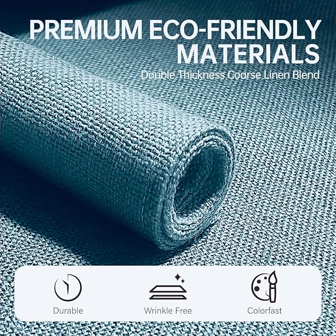Blue Forest Placemats Set of 4, Dual-Layered Thickened Faux Linen Table Mats Heat Resistant Machine Washable Wrinkle Free Place Mats for Kitchen Dining Outdoor/Indoor (Sky Blue)