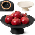 Modern Concrete Fruit Bowl for Kitchen Counter – Decorative Pedestal Bowl, 11.2” Wide Minimalist Fruit Tray for Home Décor, Table Decor, Entryway Key Bowl
