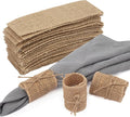 50pcs Disposable Napkin Rings Burlap Napkin Rings with Wired Edge Rope Napkin Ties for Country Wedding Decorations Party Dinner Table Decorations