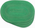 Noctiflorous Oval Braided Placemats Set of 4 Woven 12x18 Inch Non Slip Washable Heat Resistant Place Mats Round Tablemats for Dining Kitchen Party Daily Table Decor Dinner Mats (Green Shine, 4)