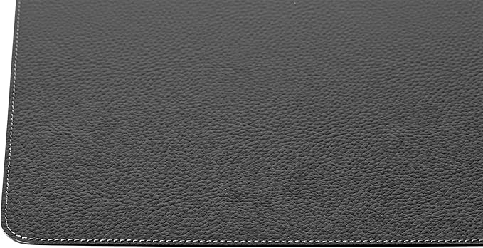 Nikalaz Set of Small Black 4 Placemats and 4 Coasters Made of Recycled Leather, Place Mats (15.7'' x 11.8'' and Coasters 3.9'' x 3.9'', Black)