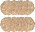 13.8" Round Corn Husk Placemats | Boho Woven Rattan Table Mats | Natural Spring Farmhouse Plate Chargers | Handmade Rustic Wicker Place Mats for Christmas Wedding (Set of 8)
