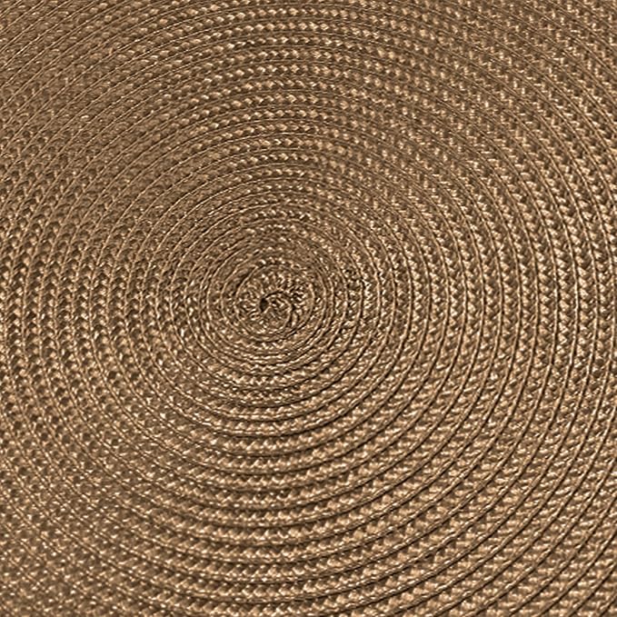 AHHFSMEI Round Braided Placemats 15 Inch Round Table Mats for Dining Tables Natural Woven Heat Resistant Place mats Set of 4 (Brown,4)