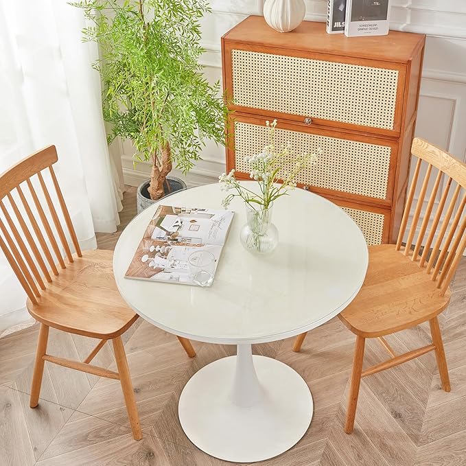 Warmstar Round Clear Table Protector - 29Inch, 2mm Thick PVC Tablecloth for Dining & Coffee Tables