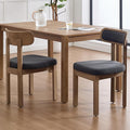 Linen Dining Chairs Set of 2, Mid Century Modern Upholstered Dining Room Chairs with Curved Back, Armless Kitchen Chairs for Living Room/Restaurant/Balcony/Bedroom/Home Desk/Task, Grey