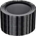 DaYammi 60PCS Black and Silver Plastic Plates, Heavy Duty Black and Silver Disposable Plates Premium 10inch Dinner Plate Hard Plastic Plate Disposable for Party and Wedding