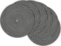 SHACOS 15 inch Round Braided Placemats Set of 6 Non Slip Washable Fabric Kitchen Table Place Mats Heat Resistant Table Mats for Home Wedding Party, Black White