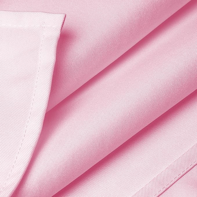Lann's Linens 90 x 132 Inch Rectangular Tablecloth, Washable Polyester Fabric Table Cloth for Dining Tables, Parties, Restaurants, Weddings - Pink