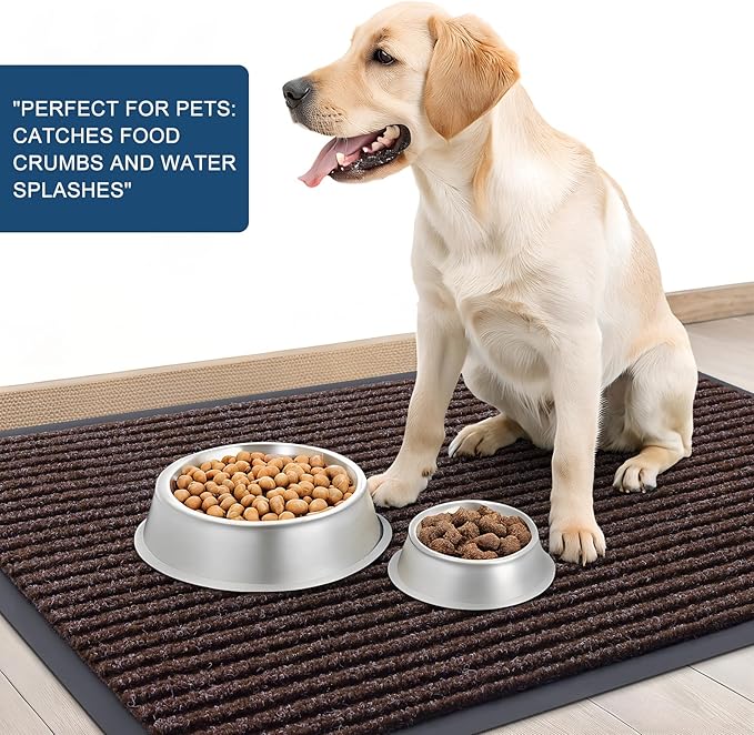 OLANLY Front Door Mat Indoor Outdoor Entrance, Waterproof Heavy Duty Doormat, Fade Resistant, Low Profile, Easy Clean Patio Porch Welcome Floor Mats for Entry, 71x23, Tan